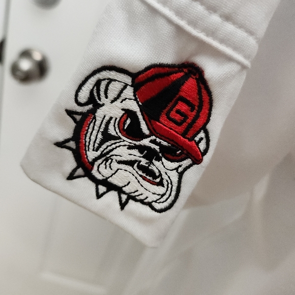 Vintage 1980s No Logo By Tonix White Short Sleeve Shirt Bulldog Sleeve   Medium - Picture 10 of 10